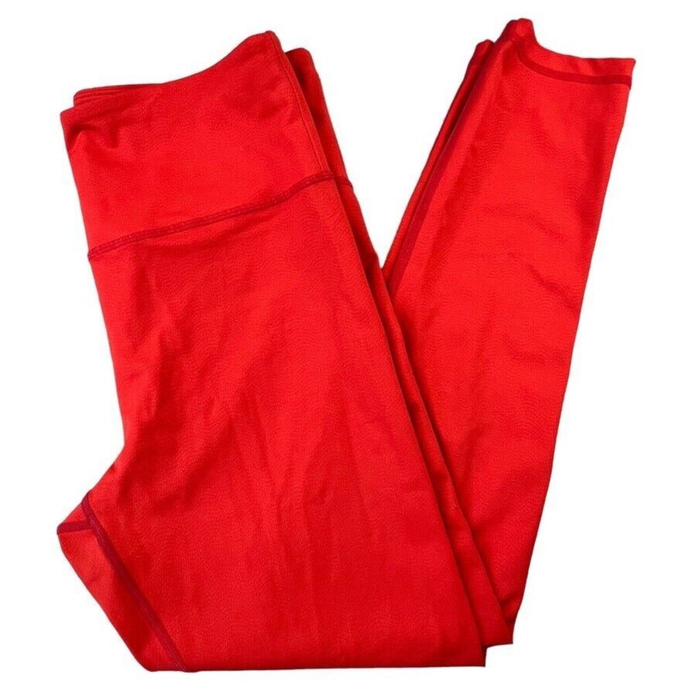 Zyia Active Womens 7/8 Hi-Rise Leggings Size 8-10 Red Orange‎ Athleisure Active